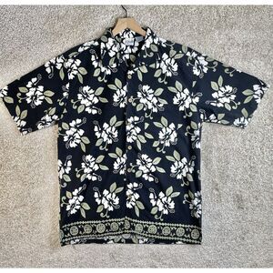 OP sport Hawaiian shirt men's XL Floral border VTG Y2K